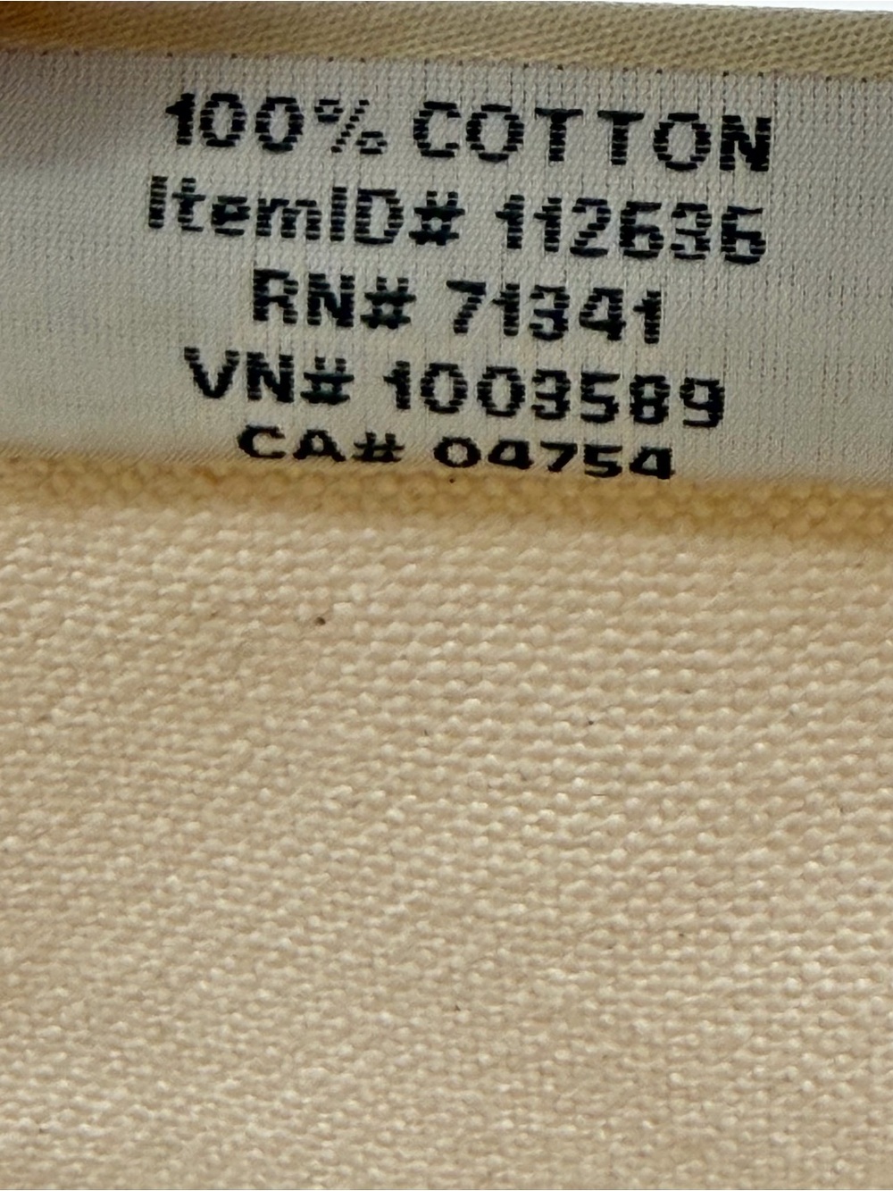 L.L. Bean Boat and Tote Bag in Cream Canvas with Black Trim Purple Wisteria Logo - Picture 8 of 11